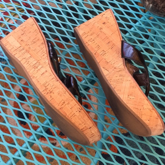 Sam Edelman Black Cork Heel Hong Sandals - Picture 2 of 5